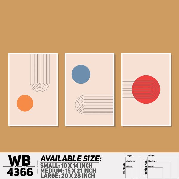 DDecorator Abstract Art (Set of 3) Wall Canvas Wall Poster Wall Board - 3 Size Available - WB4366 - DDecorator