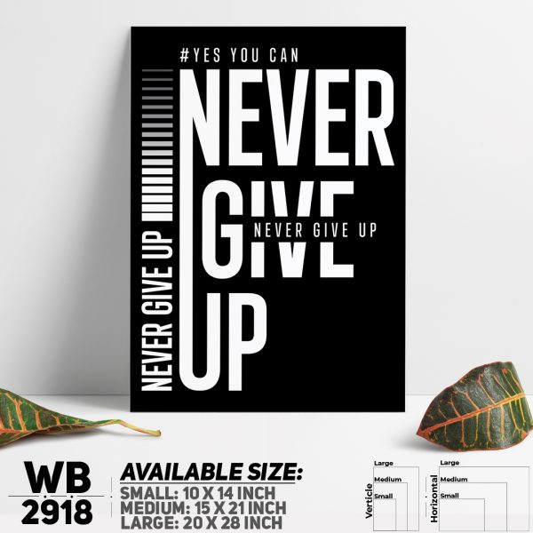 DDecorator Never Give Up - Motivational Wall Canvas Wall Poster Wall Board - 3 Size Available - WB2918 - DDecorator