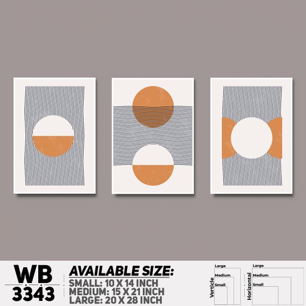 DDecorator Abstract Art (Set of 3) Wall Canvas Wall Poster Wall Board - 3 Size Available - WB3343 - DDecorator