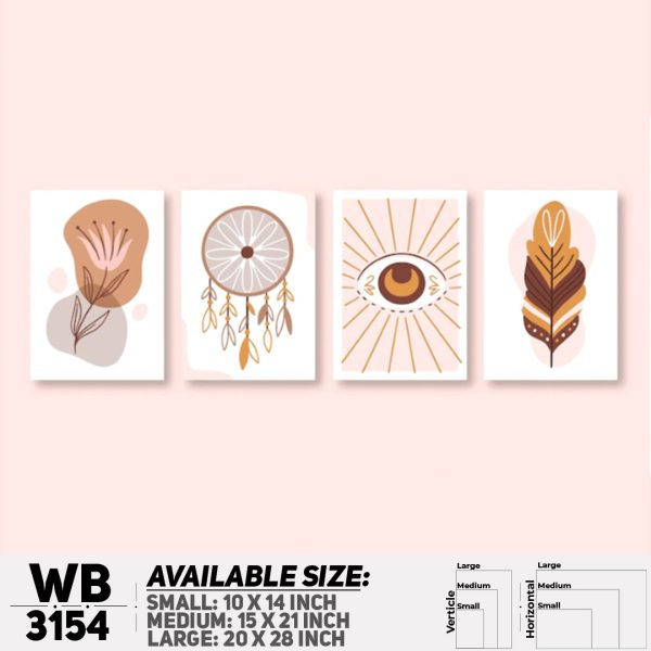 DDecorator Modern Abstract ArtWork (Set of 4) Wall Canvas Wall Poster Wall Board - 3 Size Available - WB3154 - DDecorator