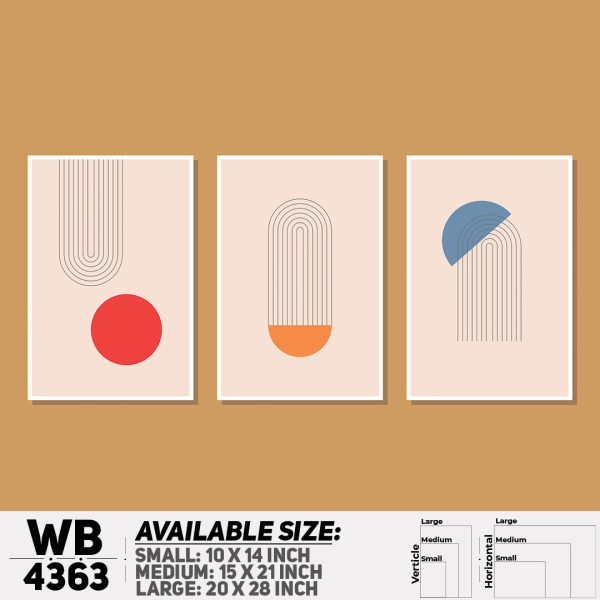 DDecorator Abstract Art (Set of 3) Wall Canvas Wall Poster Wall Board - 3 Size Available - WB4363 - DDecorator