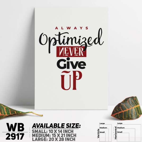 DDecorator Never Give Up - Motivational Wall Canvas Wall Poster Wall Board - 3 Size Available - WB2917 - DDecorator