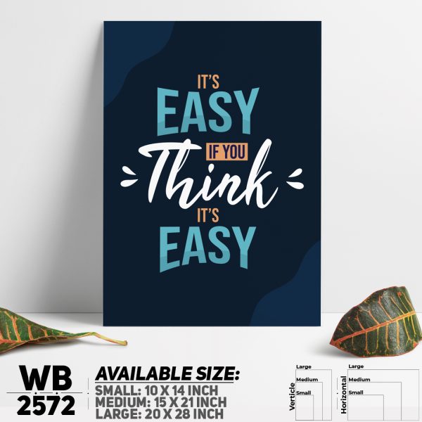 DDecorator It's Not Easy - Motivational Wall Canvas Wall Poster Wall Board - 3 Size Available - WB2572 - DDecorator