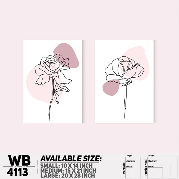 DDecorator Flower & Leaf (Set of 2) Wall Canvas Wall Poster Wall Board - 3 Size Available - WB4113 - DDecorator