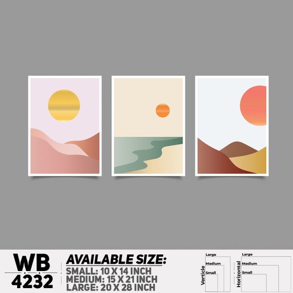DDecorator Landscape & Horizon Design (Set of 3) Wall Canvas Wall Poster Wall Board - 3 Size Available - WB4232 - DDecorator