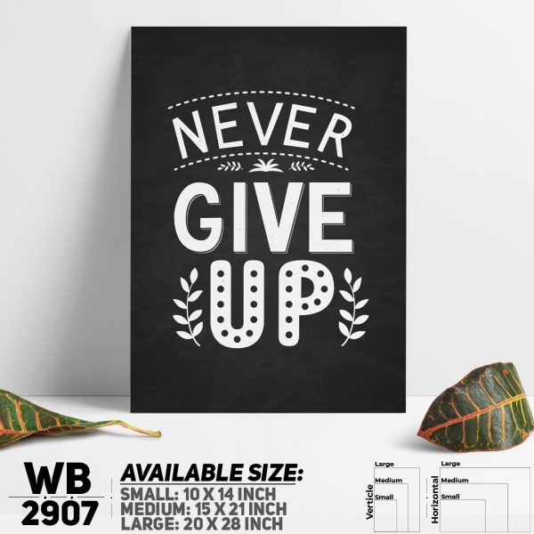 DDecorator Never Give Up - Motivational Wall Canvas Wall Poster Wall Board - 3 Size Available - WB2907 - DDecorator