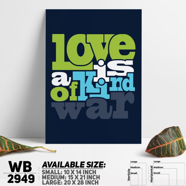 DDecorator Love Is War - Motivational Wall Canvas Wall Poster Wall Board - 3 Size Available - WB2949 - DDecorator