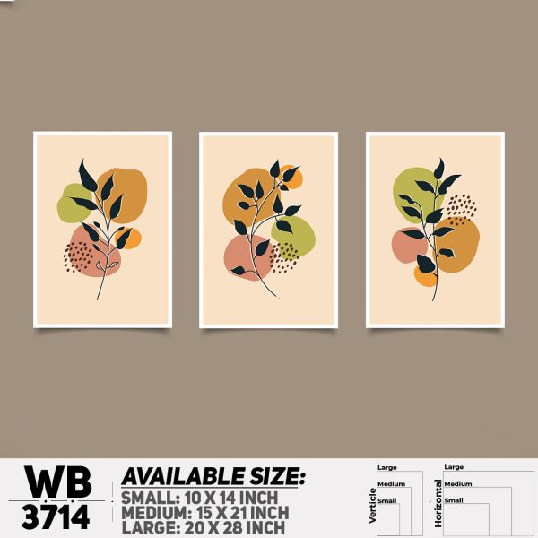 DDecorator Flower And Leaf ArtWork (Set of 3) Wall Canvas Wall Poster Wall Board - 3 Size Available - WB3714 - DDecorator