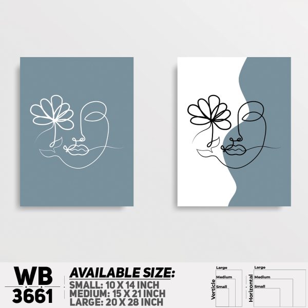 DDecorator Abstract Line Art (Set of 2) Wall Canvas Wall Poster Wall Board - 3 Size Available - WB3661 - DDecorator