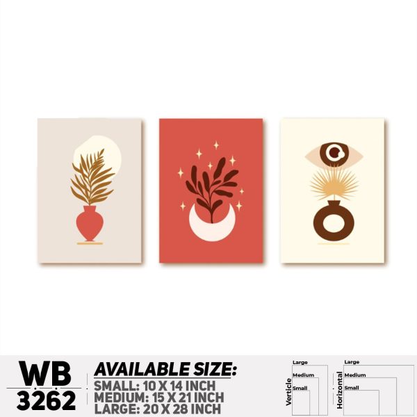DDecorator Modern Leaf ArtWork (Set of 3) Wall Canvas Wall Poster Wall Board - 3 Size Available - WB3262 - DDecorator