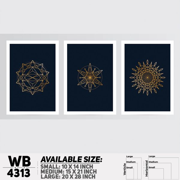 DDecorator Abstract Art (Set of 3) Wall Canvas Wall Poster Wall Board - 3 Size Available - WB4313 - DDecorator