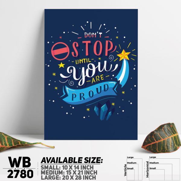 DDecorator Stop Until You're Pround - Motivational Wall Canvas Wall Poster Wall Board - 3 Size Available - WB2780 - DDecorator