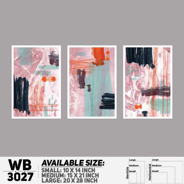 DDecorator Modern Abstract ArtWork (Set of 3) Wall Canvas Wall Poster Wall Board - 3 Size Available - WB3027 - DDecorator