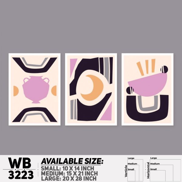 DDecorator Modern Abstract ArtWork (Set of 3) Wall Canvas Wall Poster Wall Board - 3 Size Available - WB3223 - DDecorator