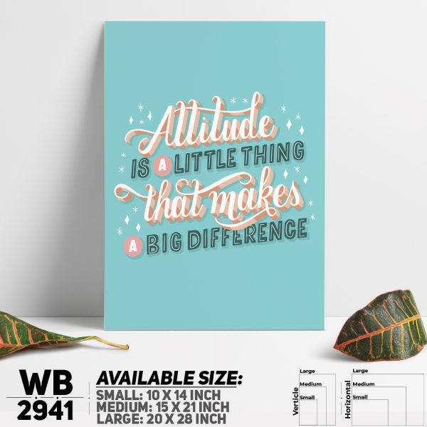 DDecorator Attitude Is Everything - Motivational Wall Canvas Wall Poster Wall Board - 3 Size Available - WB2941 - DDecorator