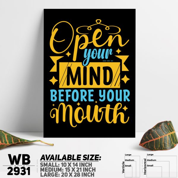 DDecorator Open Your Mind - Motivational Wall Canvas Wall Poster Wall Board - 3 Size Available - WB2931 - DDecorator
