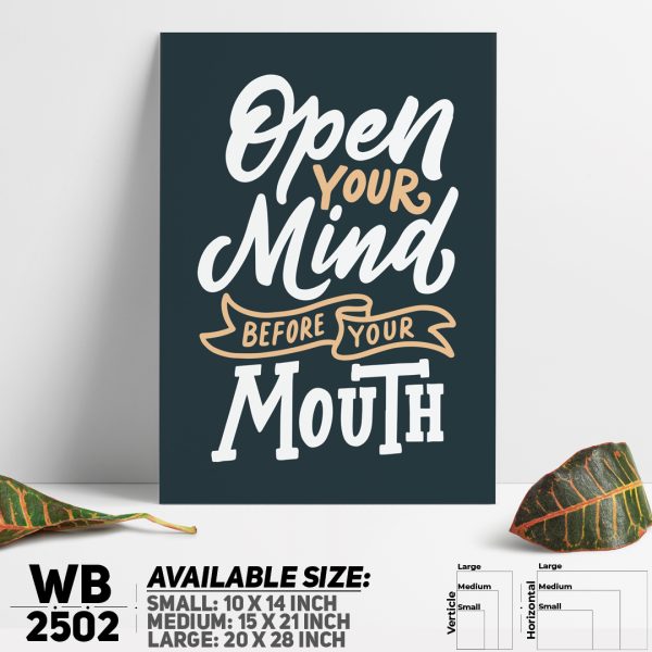 DDecorator Open Your Mind - Motivational Wall Canvas Wall Poster Wall Board - 3 Size Available - WB2502 - DDecorator