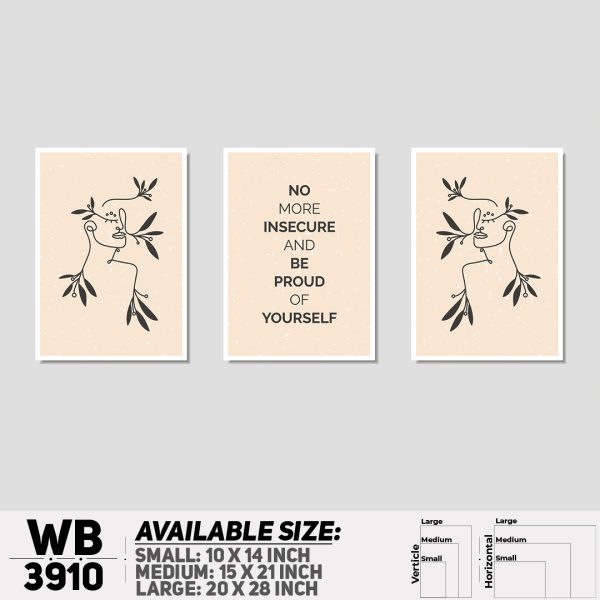 DDecorator Motivational & Line Art (Set of 3) Wall Canvas Wall Poster Wall Board - 3 Size Available - WB3910 - DDecorator