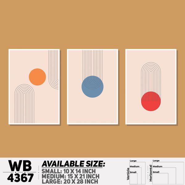 DDecorator Abstract Art (Set of 3) Wall Canvas Wall Poster Wall Board - 3 Size Available - WB4367 - DDecorator