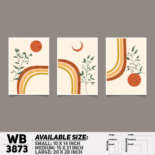DDecorator Flower And Leaf ArtWork (Set of 3) Wall Canvas Wall Poster Wall Board - 3 Size Available - WB3873 - DDecorator
