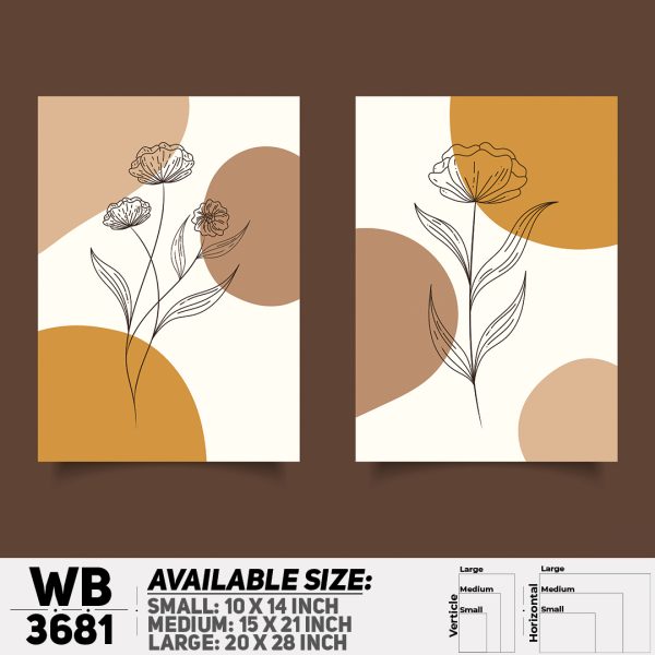 DDecorator Flower And Leaf ArtWork (Set of 2) Wall Canvas Wall Poster Wall Board - 3 Size Available - WB3681 - DDecorator