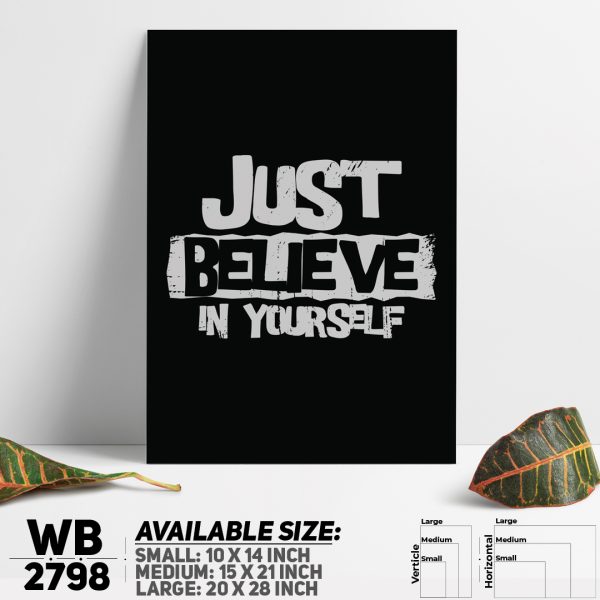 DDecorator Just Believe In Yourself - Motivational Wall Canvas Wall Poster Wall Board - 3 Size Available - WB2798 - DDecorator