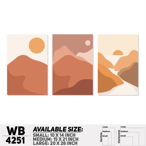 DDecorator Landscape & Horizon Design (Set of 3) Wall Canvas Wall Poster Wall Board - 3 Size Available - WB4251 - DDecorator
