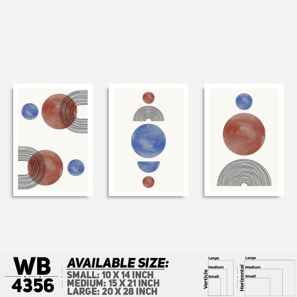 DDecorator Abstract Art (Set of 3) Wall Canvas Wall Poster Wall Board - 3 Size Available - WB4356 - DDecorator