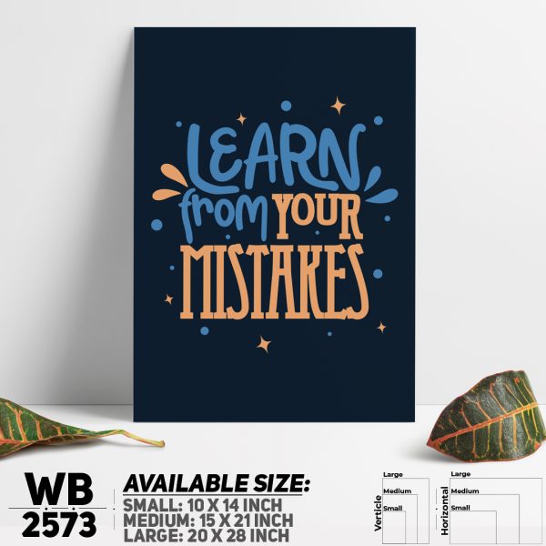 DDecorator Learn From Your Mistakes - Motivational Wall Canvas Wall Poster Wall Board - 3 Size Available - WB2573 - DDecorator