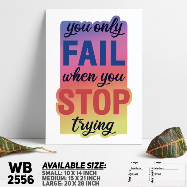 DDecorator Don't Stop Trying - Motivational Wall Canvas Wall Poster Wall Board - 3 Size Available - WB2556 - DDecorator