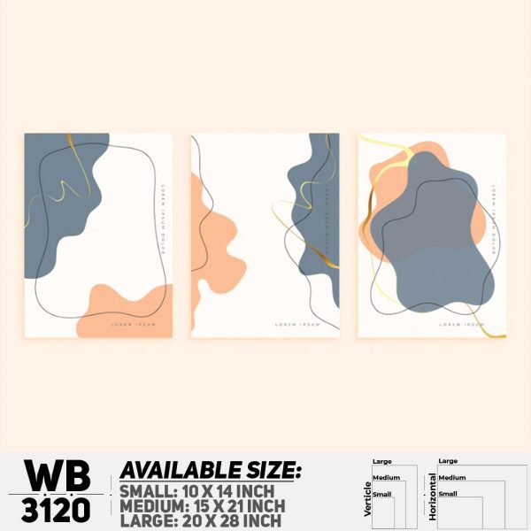 DDecorator Modern Abstract ArtWork (Set of 3) Wall Canvas Wall Poster Wall Board - 3 Size Available - WB3120 - DDecorator