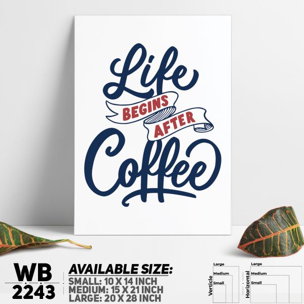 DDecorator Life Begins After Coffee - Motivational Wall Canvas Wall Poster Wall Board - 3 Size Available - WB2243 - DDecorator