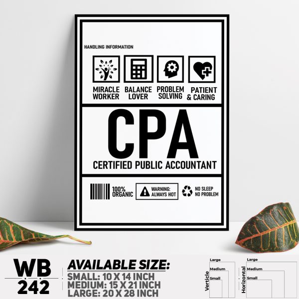 DDecorator Funny Certified Accountant Parody Wall Canvas Wall Poster Wall Board - 3 Size Available - WB242 - DDecorator