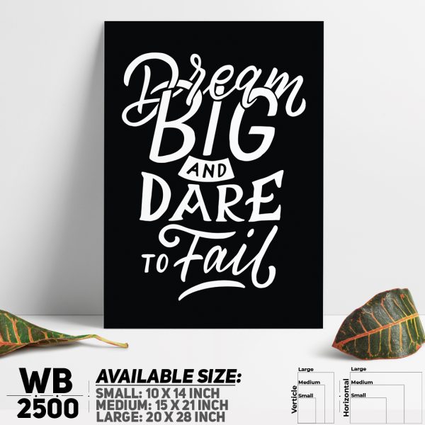 DDecorator Dream Big - Motivational Wall Canvas Wall Poster Wall Board - 3 Size Available - WB2500 - DDecorator