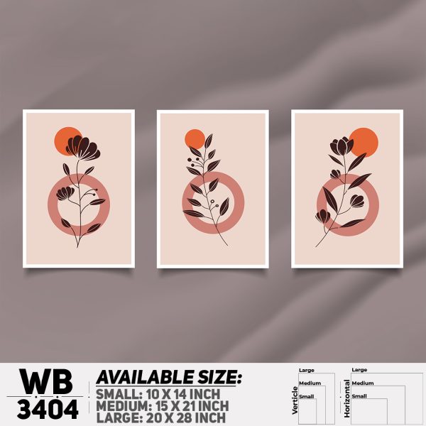 DDecorator Flower And Leaf ArtWork (Set of 3) Wall Canvas Wall Poster Wall Board - 3 Size Available - WB3404 - DDecorator