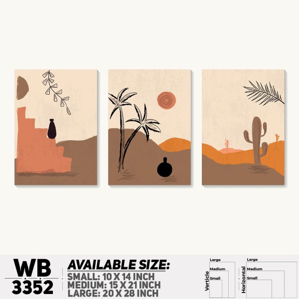 DDecorator Landscape Horizon Art (Set of 3) Wall Canvas Wall Poster Wall Board - 3 Size Available - WB3352 - DDecorator
