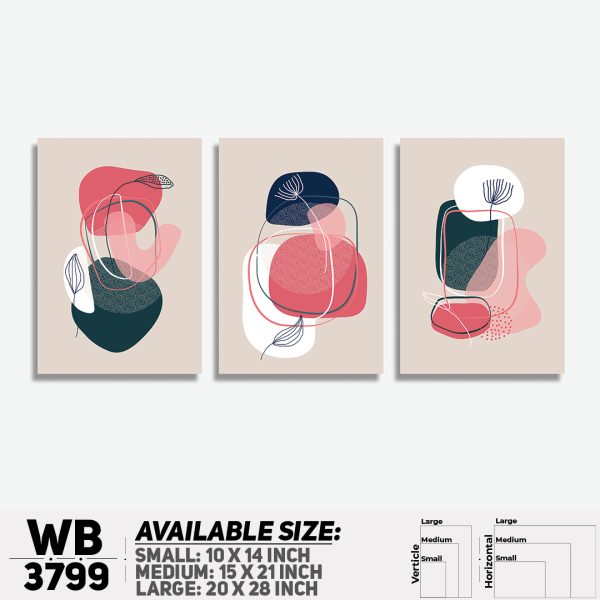 DDecorator Abstract ArtWork (Set of 3) Wall Canvas Wall Poster Wall Board - 3 Size Available - WB3799 - DDecorator