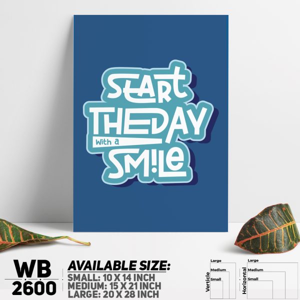 DDecorator Start The Day With Smile - Motivational Wall Canvas Wall Poster Wall Board - 3 Size Available - WB2600 - DDecorator