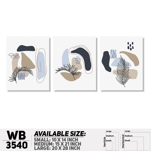 DDecorator Flower And Leaf ArtWork (Set of 3) Wall Canvas Wall Poster Wall Board - 3 Size Available - WB3540 - DDecorator