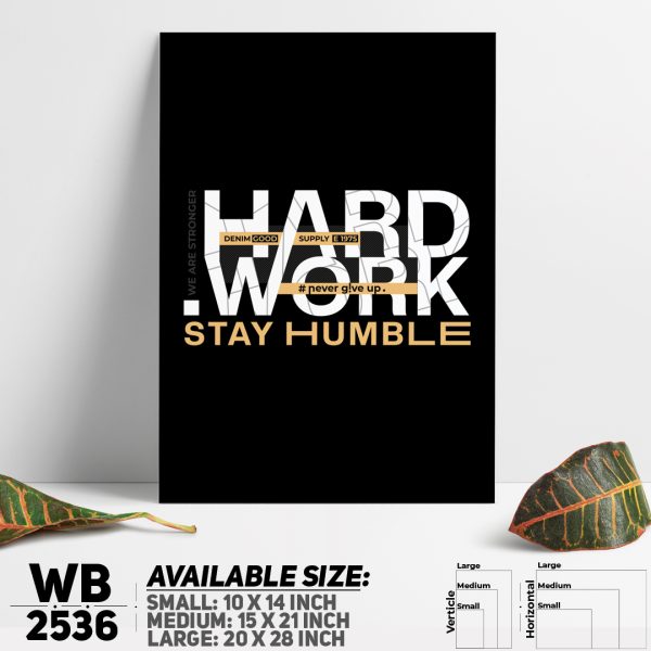 DDecorator Hard Work - Motivational Wall Canvas Wall Poster Wall Board - 3 Size Available - WB2536 - DDecorator