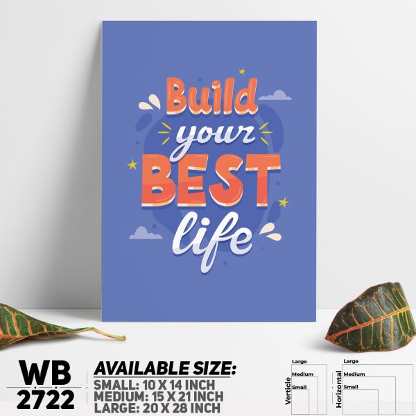 DDecorator Build Your Best Life - Motivational Wall Canvas Wall Poster Wall Board - 3 Size Available - WB2722 - DDecorator
