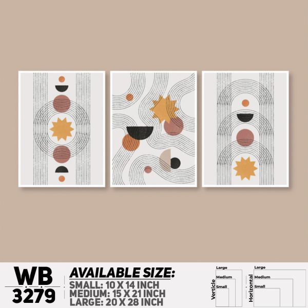 DDecorator Modern Abstract ArtWork (Set of 3) Wall Canvas Wall Poster Wall Board - 3 Size Available - WB3279 - DDecorator