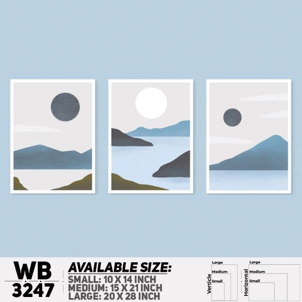 DDecorator Modern Landscape ArtWork (Set of 3) Wall Canvas Wall Poster Wall Board - 3 Size Available - WB3247 - DDecorator