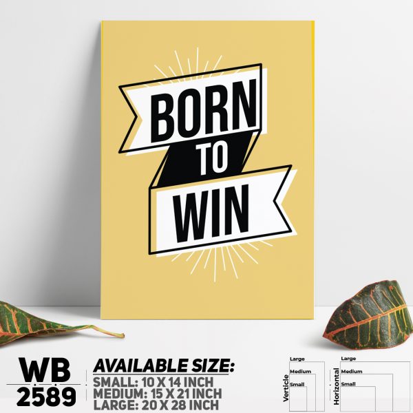 DDecorator Bornr To Win - Motivational Wall Canvas Wall Poster Wall Board - 3 Size Available - WB2589 - DDecorator