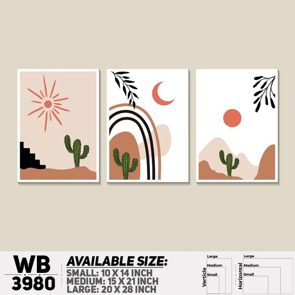 DDecorator Abstract Art (Set of 3) Wall Canvas Wall Poster Wall Board - 3 Size Available - WB3980 - DDecorator