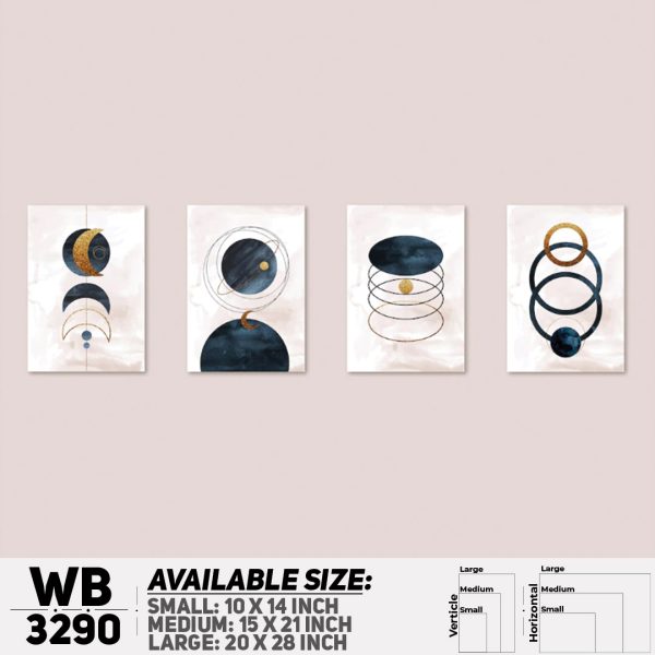 DDecorator Modern Abstract ArtWork (Set of 4) Wall Canvas Wall Poster Wall Board - 3 Size Available - WB3290 - DDecorator
