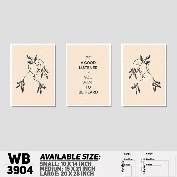 DDecorator Motivational & Line Art (Set of 3) Wall Canvas Wall Poster Wall Board - 3 Size Available - WB3904 - DDecorator