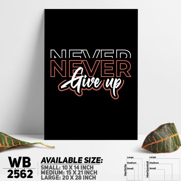 DDecorator Never Give Up - Motivational Wall Canvas Wall Poster Wall Board - 3 Size Available - WB2562 - DDecorator