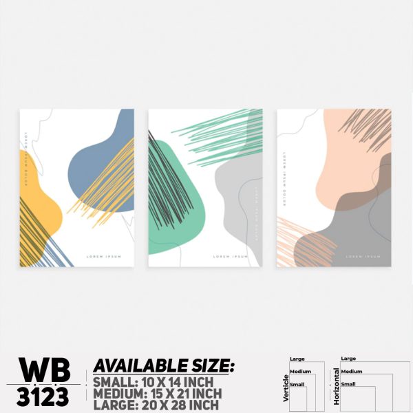 DDecorator Modern Abstract ArtWork (Set of 3) Wall Canvas Wall Poster Wall Board - 3 Size Available - WB3123 - DDecorator
