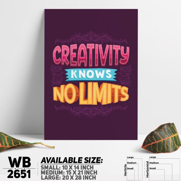 DDecorator Creativity Knows No Limit - Motivational Wall Canvas Wall Poster Wall Board - 3 Size Available - WB2651 - DDecorator